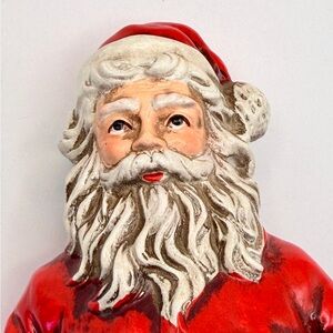 Vintage Festive Santa Figurine - Holiday Décor Figurine MCM Japan Composite 8.5”